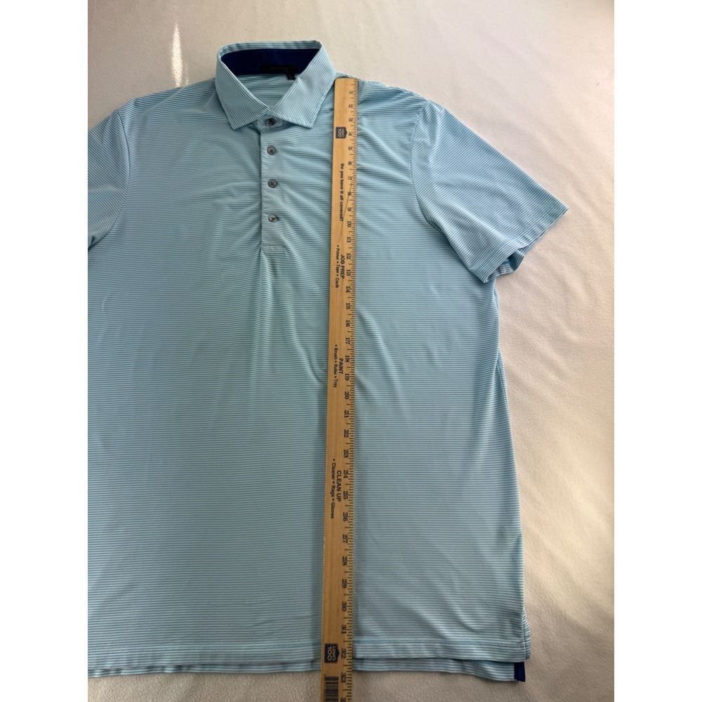 GREYSON Mens Golf Polo Shirt Blue White Stripe Short Sleeve Size XL Stretch Wick - Picture 14 of 16